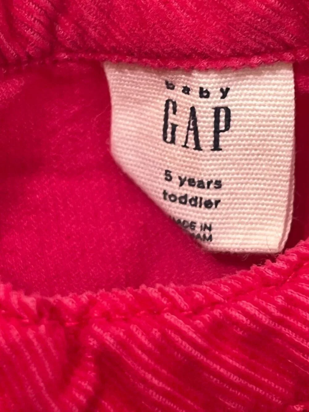Baby GAP Girls Corduroy Dress Size 5 Pink Sleeveless Ruffle Toddler